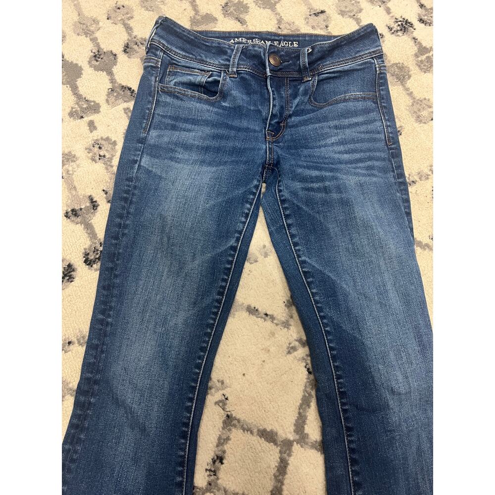 American Eagle Women's Jeans Flare Leg Low Rise Size 4 Long 4L - Picture 3 of 12